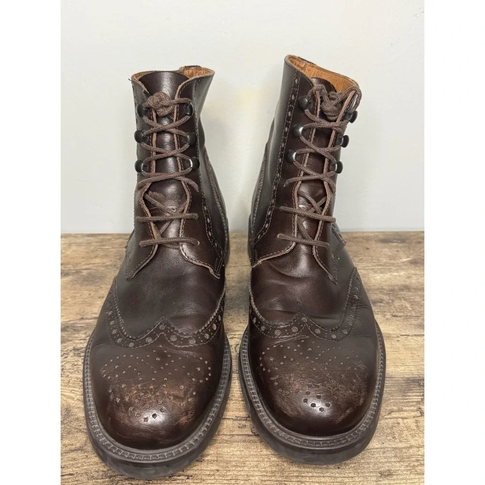 Banana Republic Men's Oxford, Wingtip, Brown Leather Boots-11.5